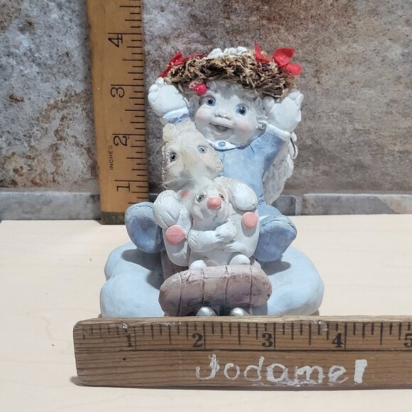 Dreamsicles Christmas Stocking Holder Toboggan Kristin 1994 Sleigh Ride Angel Bu - Picture 9 of 10